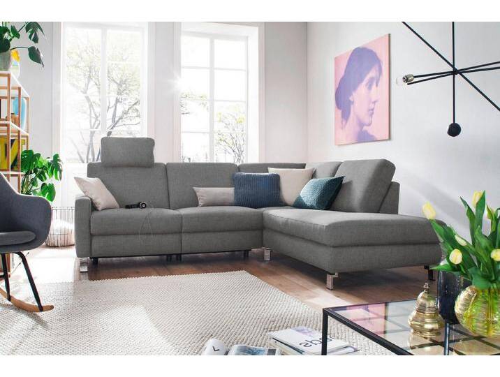 3C Candy Ecksofa Mainau modern und elegant, mit gutem Sitzkomfort, L-Form, Federkern, grau, ohne elektrische Relaxfunktion, grau von Candy-Polstermöbel