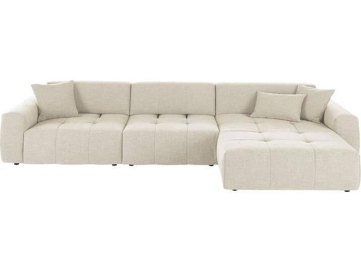3C Candy Ecksofa Yoshy mit Komfortfunktionen, modern und bequem, L-Form, Zwei verschiedene Sitztiefen durch verstellbare Rückenlehne, beige, natur von Candy-Polstermöbel