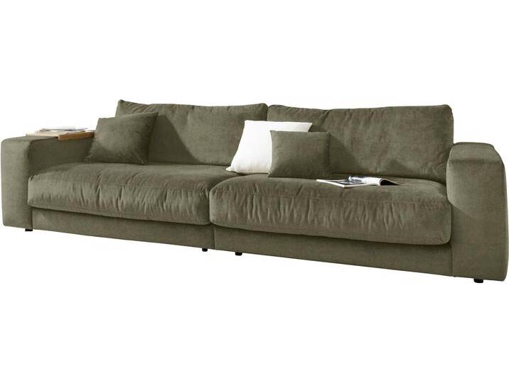 Big-Sofa 3C CANDY Enisa II , grün (oliv), B:290cm H:86cm T:127cm, 100% Polyester, Sofas, incl. 1 Flatterkissen, Wahlweise mit Flecken-Schutz-Bezug Easy care von Candy-Polstermöbel