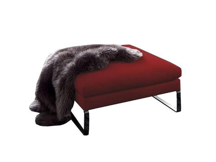 Candy Avola Hocker quadratisch in vielen Stoffen oder Echtlederbezügen mit PUR Schaumpolsterung verschiedene Fußausführungen von Candy-Polstermöbel