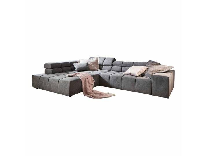 Candy Careno Ecksofa Cord oder Velours - Velours Matrix Steel , links von Candy-Polstermöbel