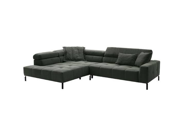 Candy Cleveland Ecksofa mit manueller Kopfteilverstellung echt bezogen in Stoff oder Echtleder bequeme PUR-Schaumpolsterung verschiedene Sitzhöhen von Candy-Polstermöbel