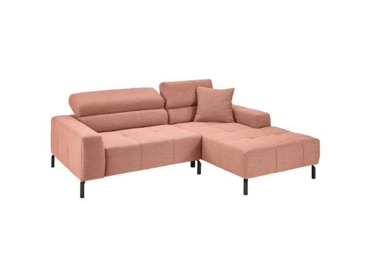 Candy Ecksofa Cleveland rosa bestehend aus 1,5 Sitzer links und Longchair rechts inklusive manueller Kopfteilverstellung individuell konfigurierbar von Candy-Polstermöbel