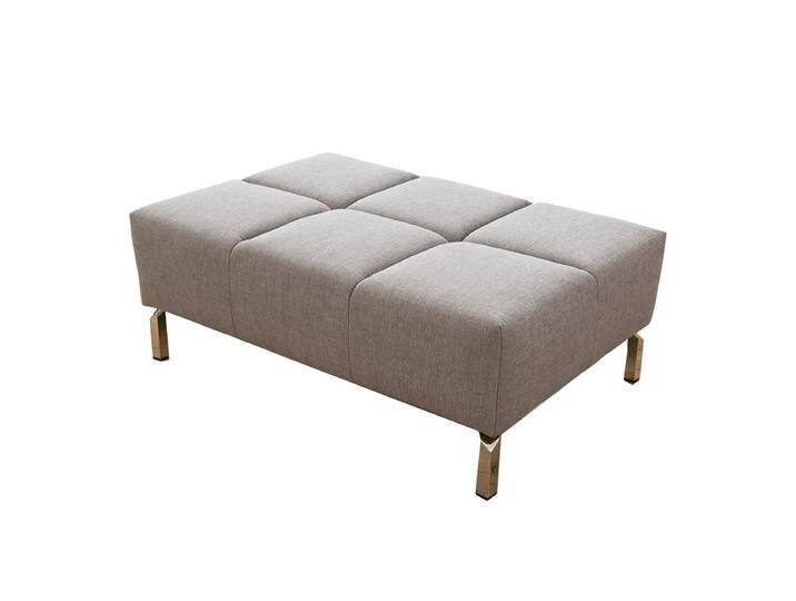 Candy Hocker Wilson mit attraktiver Steppung im Bezug Florida lightgrey aus der Stoffgruppe 6 auf wirkungsvollen Metallfüßen von Candy-Polstermöbel