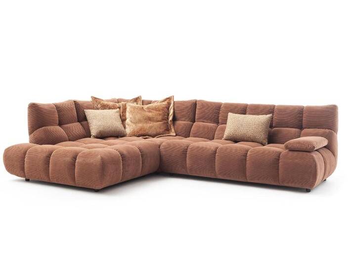 Candy Polsterecke GRACELAND ca. 211x324cm in Stoff Feincord rusty von Candy-Polstermöbel
