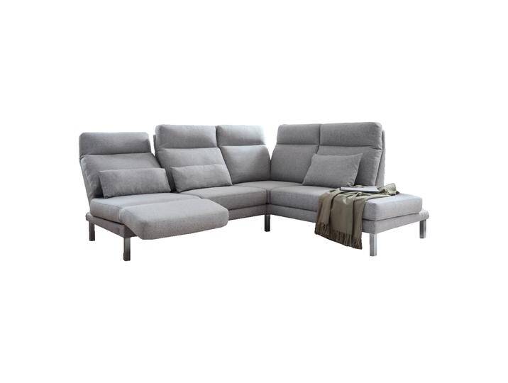 Candy Timesquare Sofa mit Rückenneigung links Armlehnenfunktion links und Drehsitz links in Stoff und Lederbezug verschiedene Fußausführungen von Candy-Polstermöbel