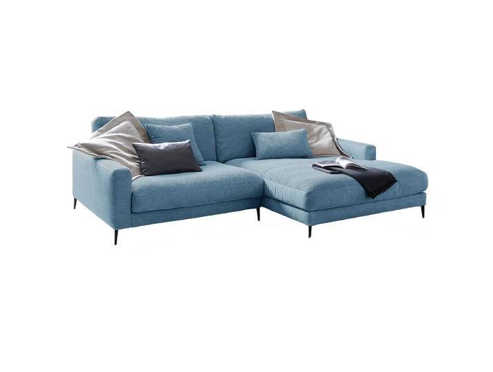 Candy Uptown / Downtown Ecksofa mit Longchair rechts in farbigen Cordbezügen mit Metallfuß versandkostenfrei online bestellbar von Candy-Polstermöbel