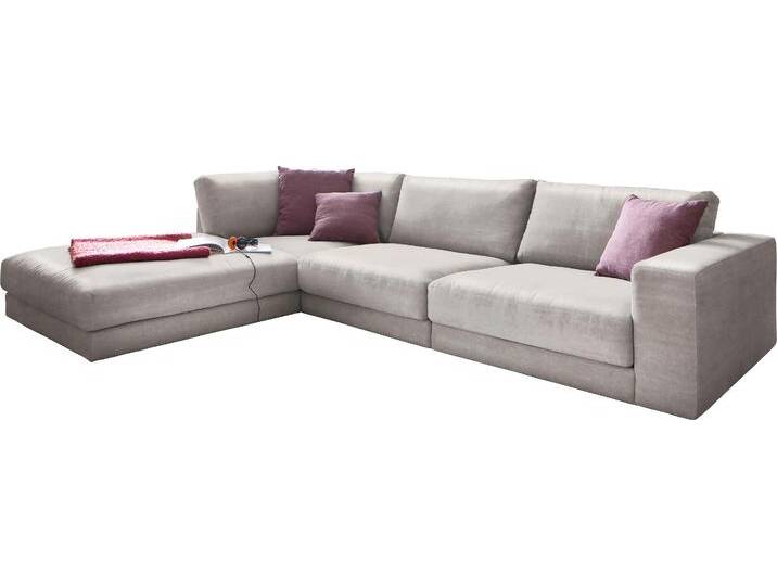 Ecksofa, Polyester, Silber 325×222 cm, Modular & Recamiere Links, Modern, Candy-Polstermöbel von Candy-Polstermöbel