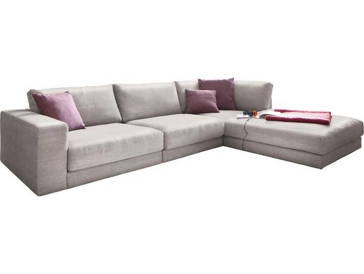 Ecksofa, Polyester, Silber 325×222 cm, Modular & Recamiere Rechts, Modern, Candy-Polstermöbel von Candy-Polstermöbel