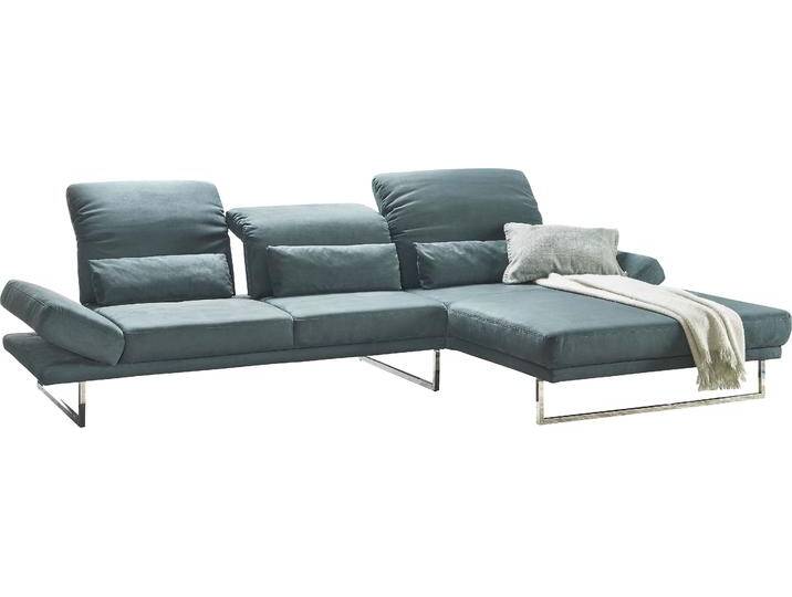 Ecksofa 3C CANDY Mallow Designsofa mit Komfortfunktionen, modern und bequem, L-Form , blau (petrol), B:318cm H:83cm T:220cm, 100% Polyester, Sofas, Verstellbare Armlehne und Kopfteil, manuelle Sitztiefenverstellung von Candy-Polstermöbel