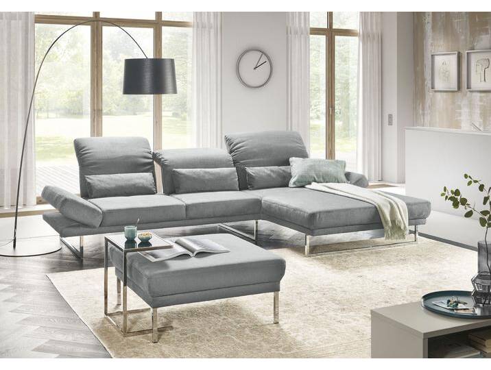 Ecksofa 3C CANDY Mallow Designsofa mit Komfortfunktionen, modern und bequem, L-Form , grau, B:318cm H:83cm T:220cm, 100% Polyester, Sofas, Verstellbare Armlehne und Kopfteil, manuelle Sitztiefenverstellung von Candy-Polstermöbel