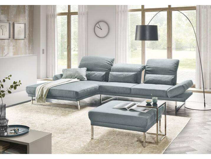 Ecksofa 3C CANDY Mallow Designsofa mit Komfortfunktionen, modern und bequem, L-Form , grün (mint), B:318cm H:83cm T:220cm, 100% Polyester, Sofas, Verstellbare Armlehne und Kopfteil, manuelle Sitztiefenverstellung von Candy-Polstermöbel