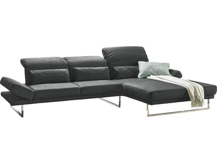 Ecksofa 3C CANDY Mallow Designsofa mit Komfortfunktionen, modern und bequem, L-Form , schwarz, B:318cm H:83cm T:220cm, 100% Polyester, Sofas, Verstellbare Armlehne und Kopfteil, manuelle Sitztiefenverstellung von Candy-Polstermöbel