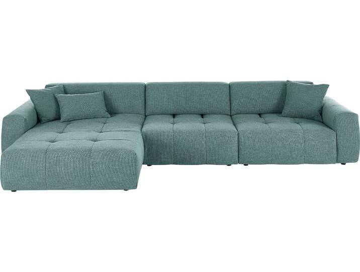 Ecksofa 3C CANDY Yoshy mit Komfortfunktionen, modern und bequem, L-Form , blau (petrol), B:378cm H:74cm T:200cm, 100% Polyester, Sofas, Zwei verschiedene Sitztiefen durch verstellbare Rückenlehne von Candy-Polstermöbel