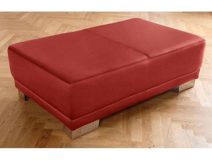 Polsterhocker 3C CANDY Menorca , rot, B:130cm H:45cm T:80cm, Hocker, Polsterhocker, Bezug Dickleder, passend zum Ecksofa von Candy-Polstermöbel