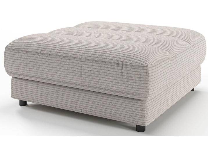 Polsterhocker 3C CANDY Stripes , grau (taupe), B:100cm H:43cm T:100cm, 88% Polyester, 12% Polyacryl, Hocker, Passend zur Serie Stripes von Candy-Polstermöbel