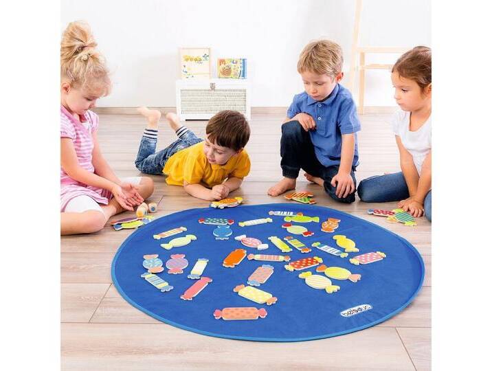 beleduc Kinderteppich Spielteppich XXL Candy, Lustiges Gesellschaftsspiel für Kinder von Candy-Polstermöbel
