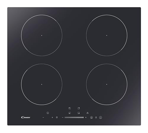 Candy Idea CIS642SCTT/1 Induktionskochfeld, 4 Kochzonen, Glaskeramik, Unterputz, Keep Warm, Power Management, Touch, App hon, 59 x 55 x 52 cm, Schwarz von Candy