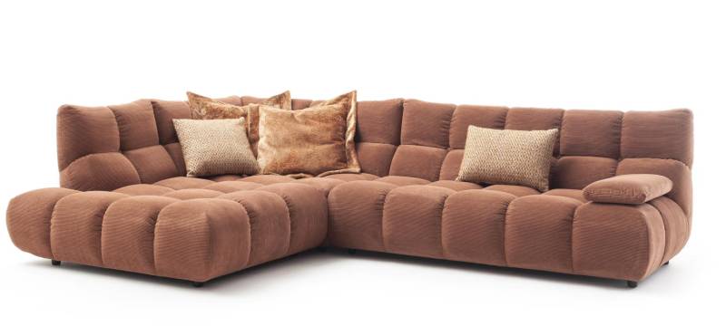 Candy Polsterecke GRACELAND ca. 211x324cm in Stoff Feincord rusty von Candy