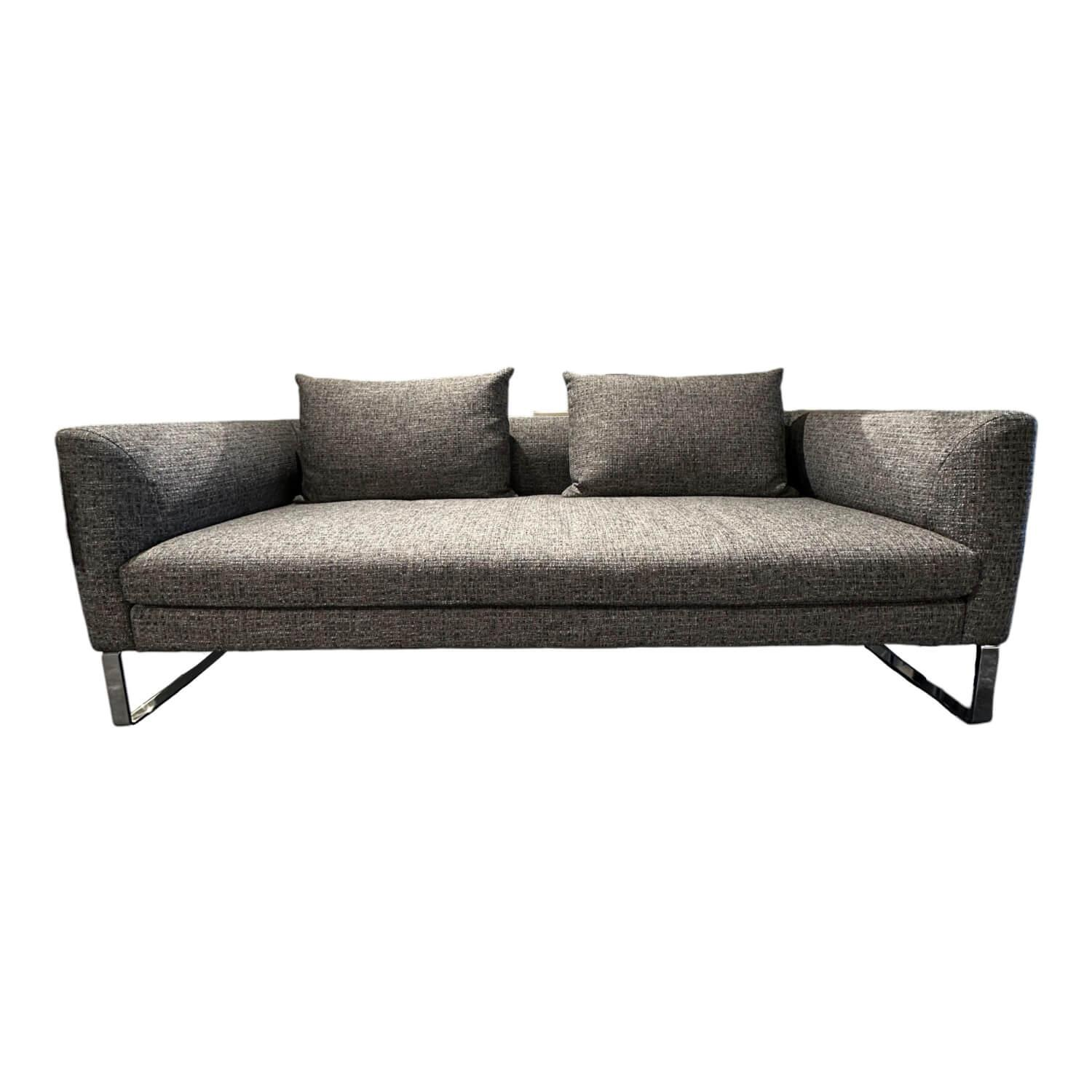 Sofa Avola Stoff Prime Anthrazit Grau Gestell In Chromkufe von Candy