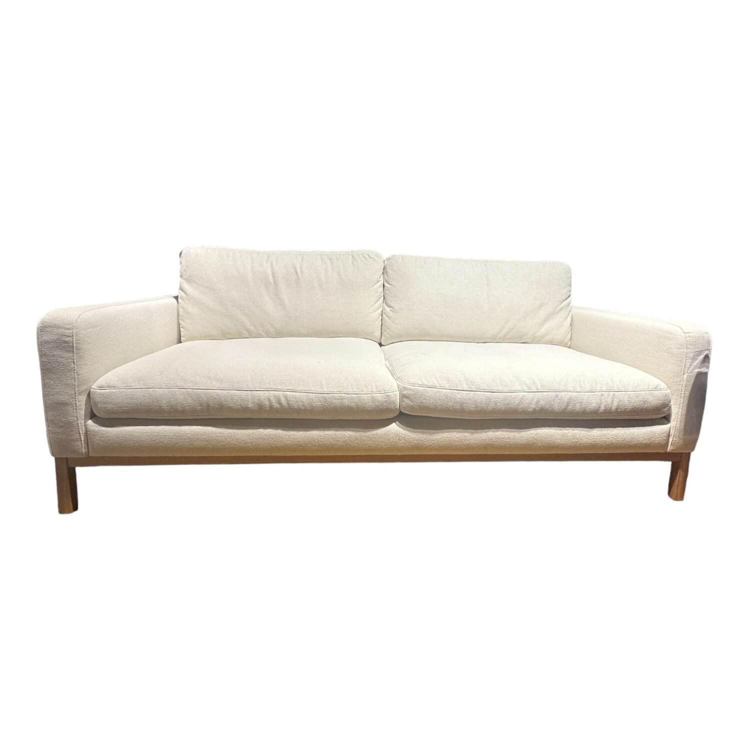 Sofa Ricadi 2.0 Bezug Stoff Trend Snow Creme Füße Eiche Geölt von Candy