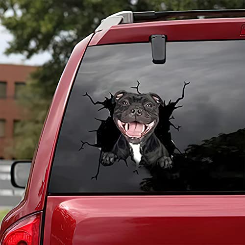 Candy101 Autoaufkleber Hund - 3D Bulldogge Auto Fenster Aufkleber Lustig, Autofenster Tier Schild Statisch Haftende PVC Aufkleber für Auto, Kühlschrank, Wand DIY Kunst Fensterdeko Sticker (H-30cm) von Candy101