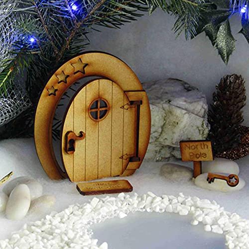 Feentür, Verschiedene Typen Wichteltür, Holz Mäusetür, Elfentür zum öffnen mit Wichtel, DIY 3D Miniatur Handwerkskit Basteln Ornament für Wand Bäume Garten im Freien und Outdoor Dekoration (609H) von Candy101