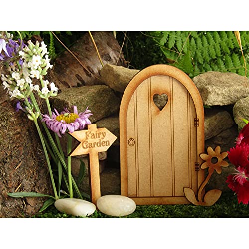 Feentür, Verschiedene Typen Wichteltür, Holz Mäusetür, Elfentür zum öffnen mit Wichtel, DIY 3D Miniatur Handwerkskit Basteln Ornament für Wand Bäume Garten im Freien und Outdoor Dekoration (06K) von Candy101