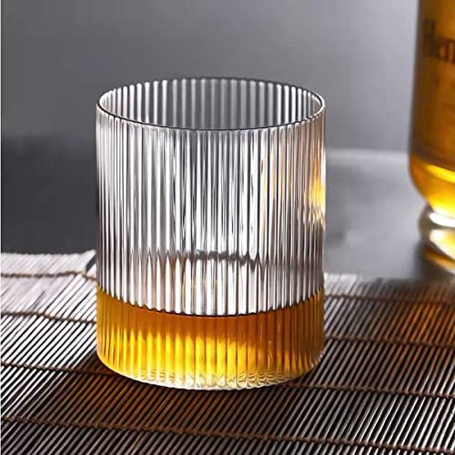 CandyAlley Wassergläser Trinkgläser Set von 4, Saftgläser Whiskygläser Glas, Whiskey Glasses Wasserglas Set Vintage Perfekt für zu Hause, Restaurants und Partys, 300 ML… von CandyAlley