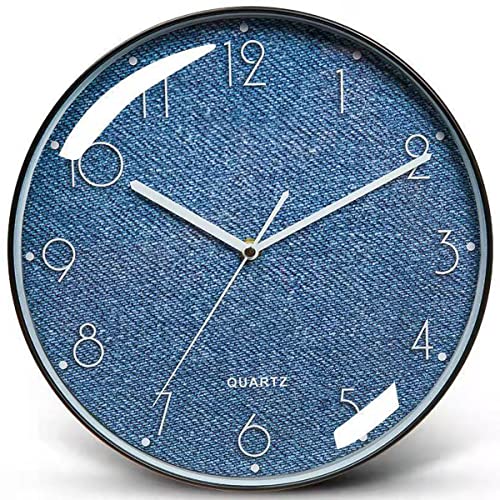 CandyAlley Wanduhr Ohne Tickgeräusche, 25cm Modern Quartz Lautlos Wanduhr, Wanduhren Vintage Groß, Küchenuhr Wand für Wohnzimmer, Zimmer, Büro - Schwarzer Rand (10") von CandyAlley