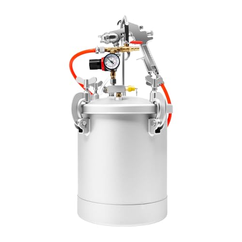 10L Druckbehälter Farbspritzpistole, Druckbehälter Farbbehälter Sprühfarbe, Latex Farbe Druck Topf Tank, Farbbehälter Lackierpistole mit 3mm Düse, Silber, für Wandfarben Latexfarben Lacke Lasuren 10L Druckbehälter Farbspritzpistole, Druckbehälter Farbbehälter Sprühfarbe, Latex Farbe Druck Topf Tank, Farbbehälter Lackierpistole mit 3mm Düse, Silber, für Wandfarben Latexfarben Lacke Lasuren von Candygou