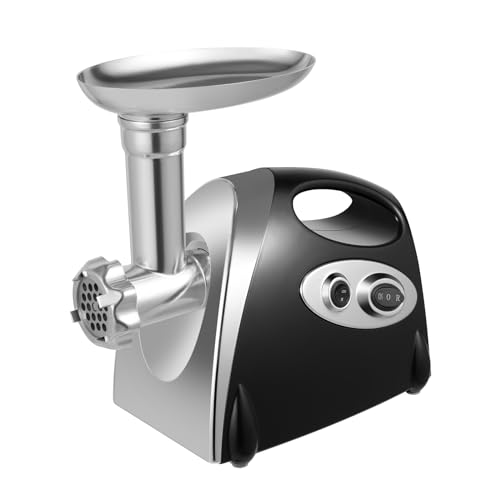 Elektrischer Fleischwolf, Elektrischer Fleischwolf mit Wurstfüller, 800W Fleischwolfgerät Elektrisch, Multi Küchenmaschine Meat Grinder, mit 3 Schneidplatten und Wurstfüllrohren, für Fleisch, Wurst von Candygou