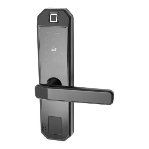 Smart Elektronisches Türschloss, Türschloss Fingerabdruck, Wasserdicht Smart Türschloss, Elektronisches Türschloss für 15 Monate, mit 4*AAA Trockenbatterien, Schwarz, für 35-50mm Türen mit Dicken von Candygou