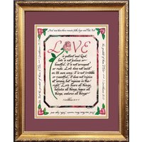 Liebe Ist Geduldig Freundlich Schrift Kalligraphie Benutzerdefinierte Personalisierte Gerahmte Vers von CandysChristianGifts