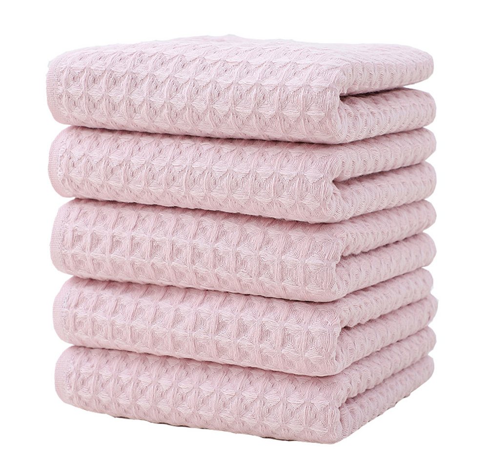 Candyse Handtücher Waffelhandtuch aus Baumwolle 5 Stück, (Baumwollhandtuch, geeignet für zu Hause, Gesicht waschen) von Candyse
