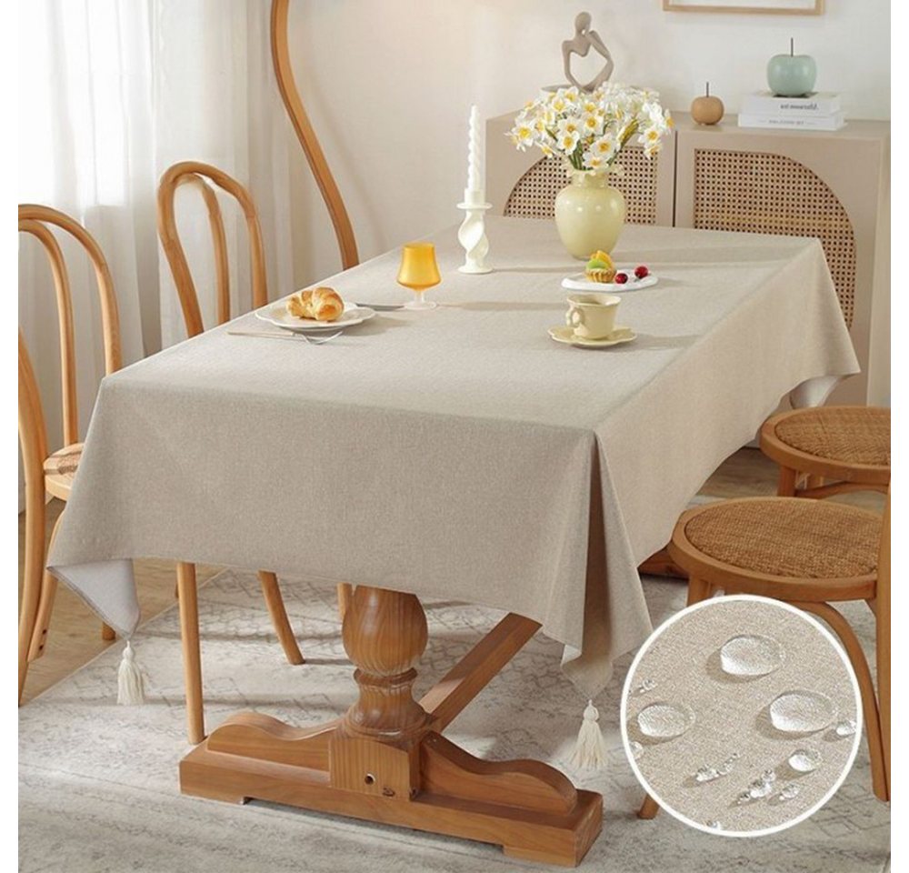 Candyse Tischdecke Unifarbene Baumwoll-Leinen-Tischdecke Home Rechteck (Kaffeetisch Handtuch Tischdecke Wasserdicht und ölbeständig) von Candyse