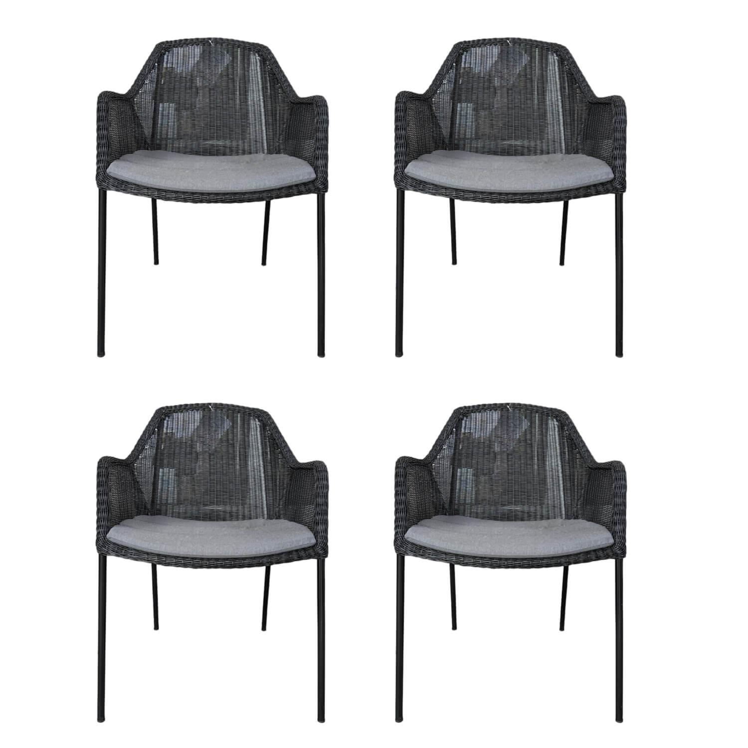 4er Set Outdoor-Sessel Breeze Cane -Line Faser Natte Grau Aluminium 4er Set Outdoor-Sessel Breeze Cane -Line Faser Natte Grau Aluminium von Cane Line