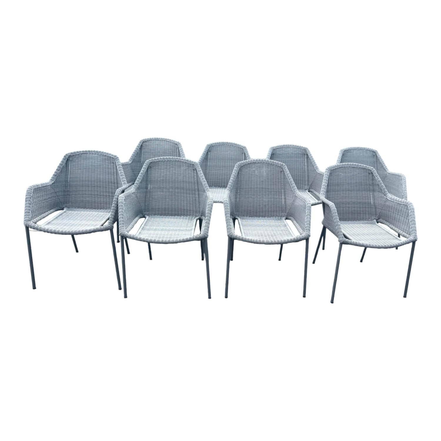 8er Set Outdoor Stuhl Breeze Stoff Wave Light Grey Grau Mit Kissen Stoff Natte S... 8er Set Outdoor Stuhl Breeze Stoff Wave Light Grey Grau Mit Kissen Stoff Natte S... von Cane Line
