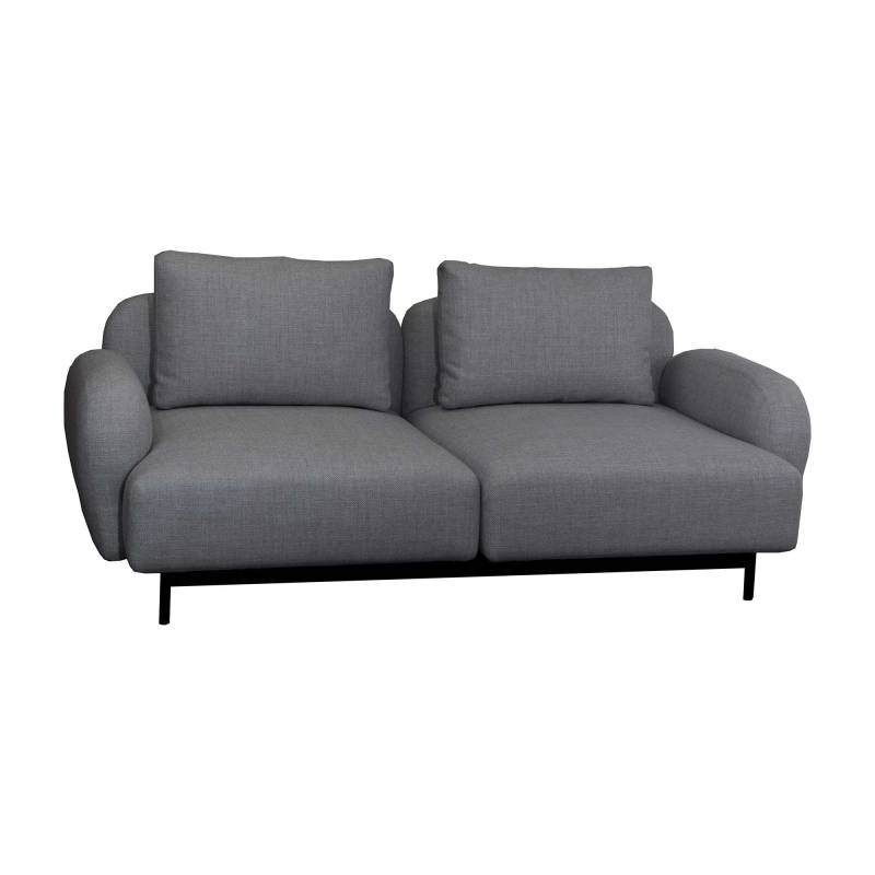 Cane-Line - Aura 2-Sitzer Sofa - dunkelgrau/Stoff Cane line Ambience (41 % Acryl, 38 % Polyester, 21 % Baumwolle)/Gestell Metall schwarz/BxHxT 172x68x von Cane-Line