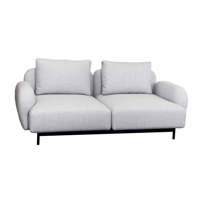 Cane-Line - Aura 2-Sitzer Sofa - hellgrau/Stoff Cane line Ambience (41 % Acryl, 38 % Polyester, 21 % Baumwolle)/Gestell Metall schwarz/BxHxT 172x68x92 von Cane-Line