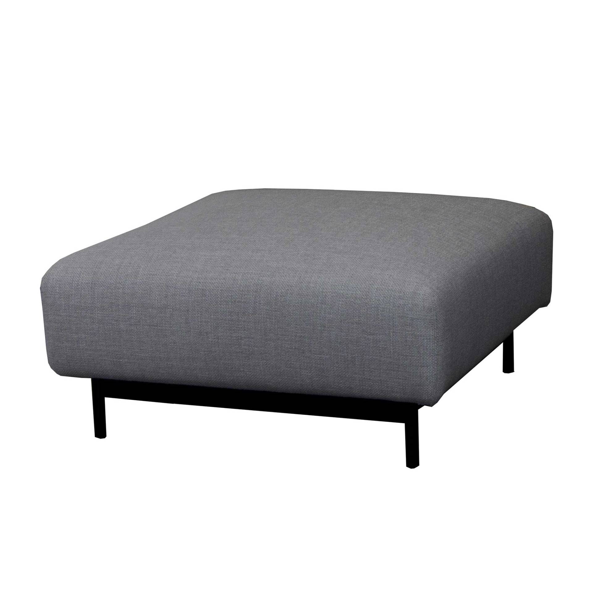 Cane-Line - Aura Ottoman - dunkelgrau/Stoff Cane line Ambience (41 % Acryl, 38 % Polyester, 21 % Baumwolle)/Gestell Metall schwarz/BxHxT 80x40x80cm von Cane-Line