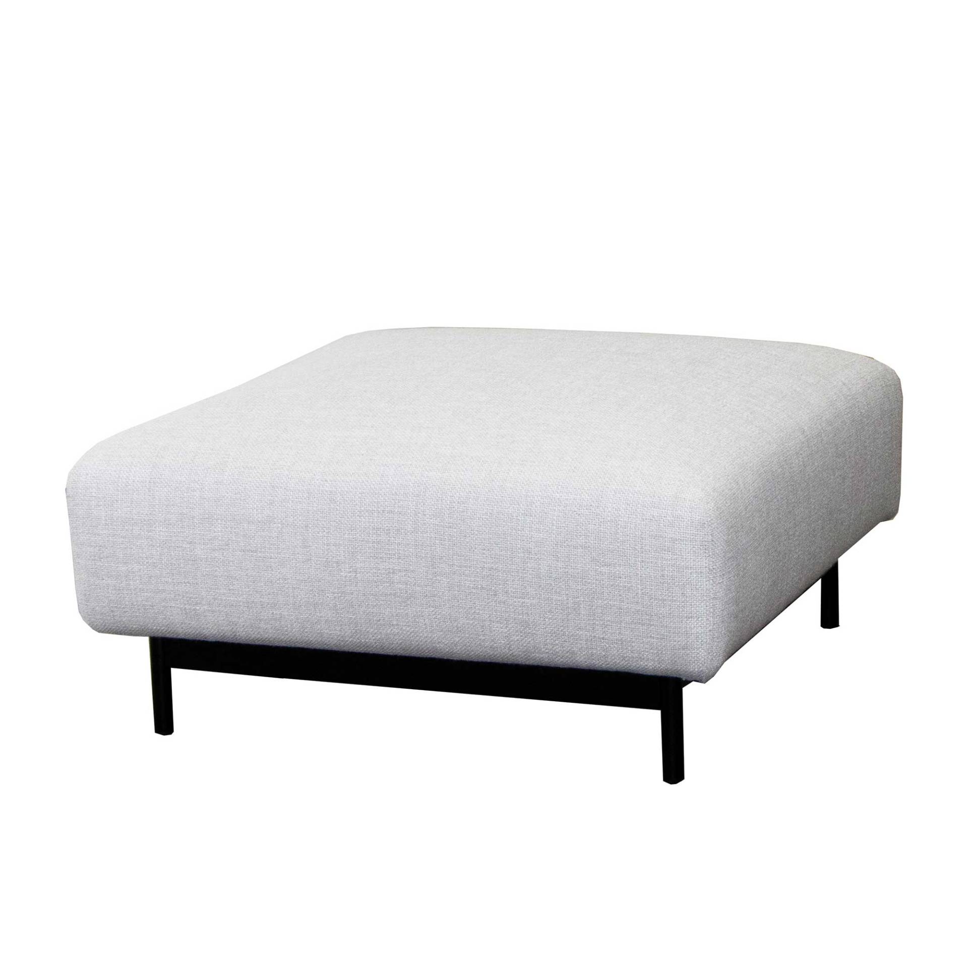 Cane-Line - Aura Ottoman - hellgrau/Stoff Cane line Ambience (41 % Acryl, 38 % Polyester, 21 % Baumwolle)/Gestell Metall schwarz/BxHxT 80x40x80cm von Cane-Line