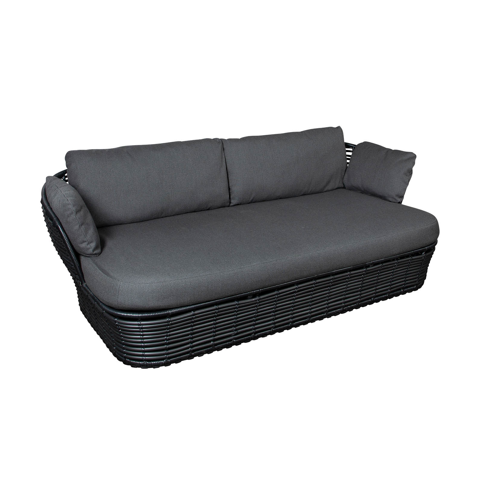 Cane-Line - Basket 2-Sitzer Outdoor Sofa - grau, graphit/Stoff Cane-line Airtouch/Gestell Cane-line Weave/BxHxT 201x70x100cm von Cane-Line