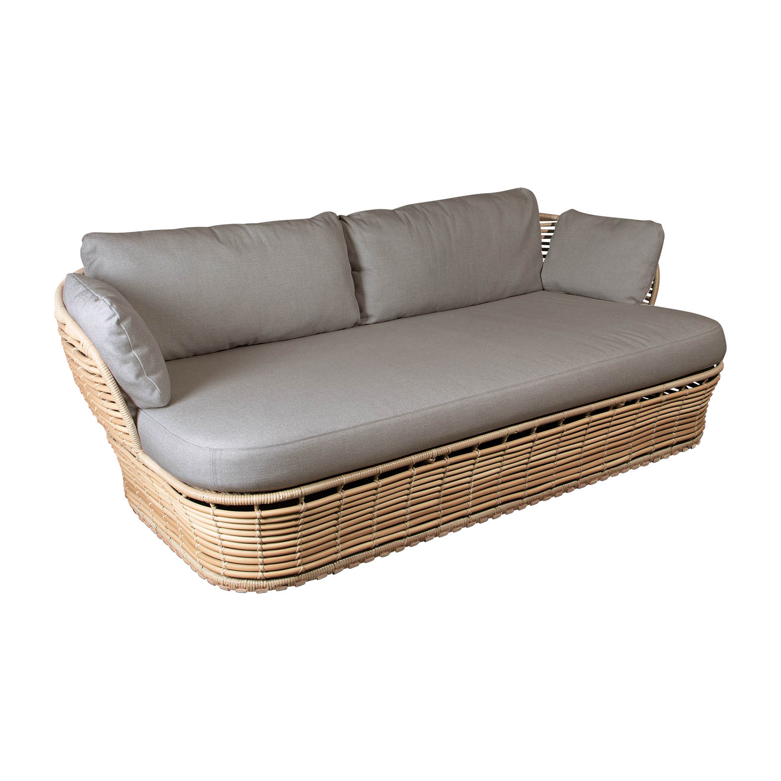 Cane-Line - Basket 2-Sitzer Outdoor Sofa - taupe, natur/Stoff Cane-line Airtouch/Gestell Cane-line Weave/BxHxT 201x70x100cm von Cane-Line