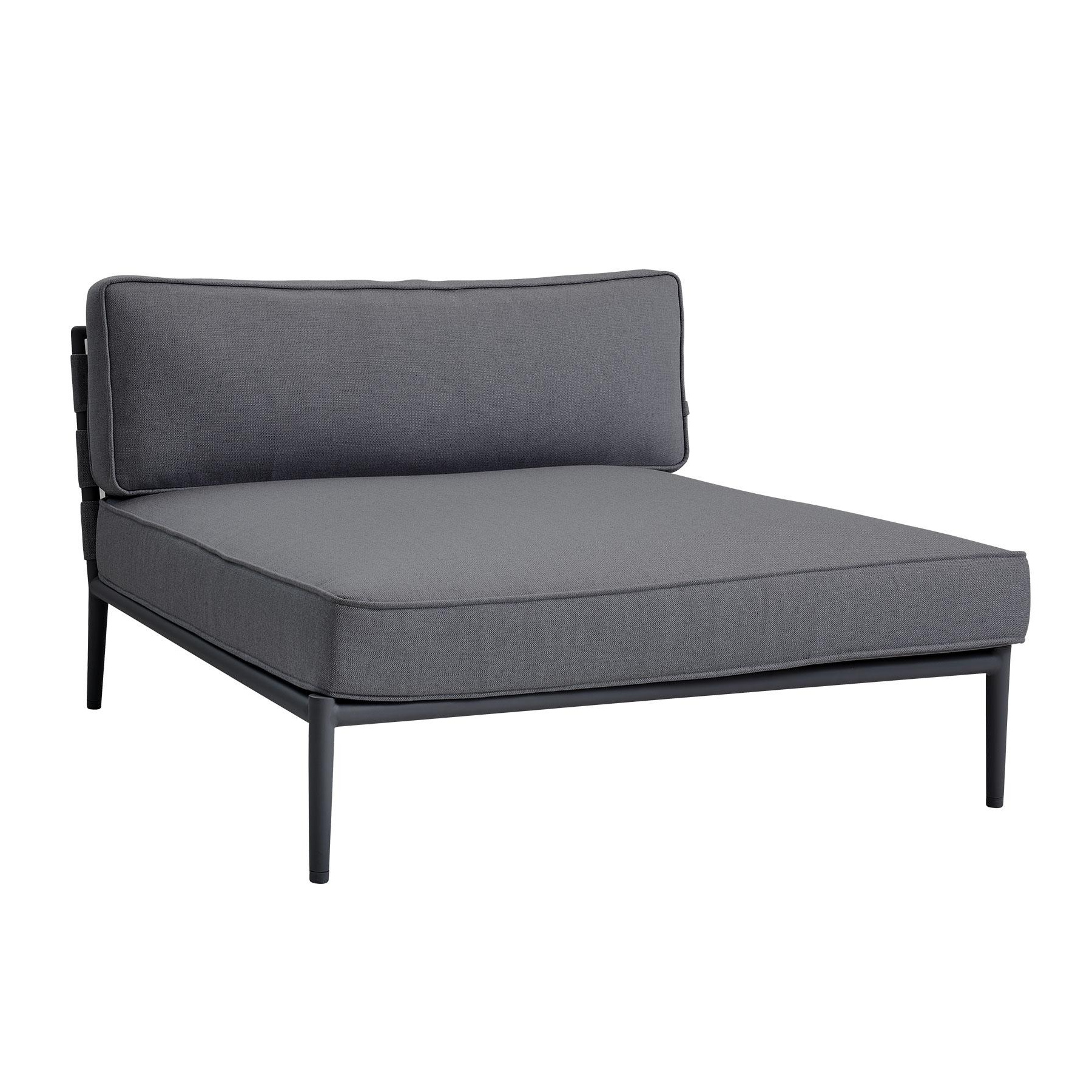 Cane-Line - Conic Sofa Tagesbett Modul - grau/Cane-line Air Touch/Gestell Aluminium/BxHxT 120x82x140cm von Cane-Line