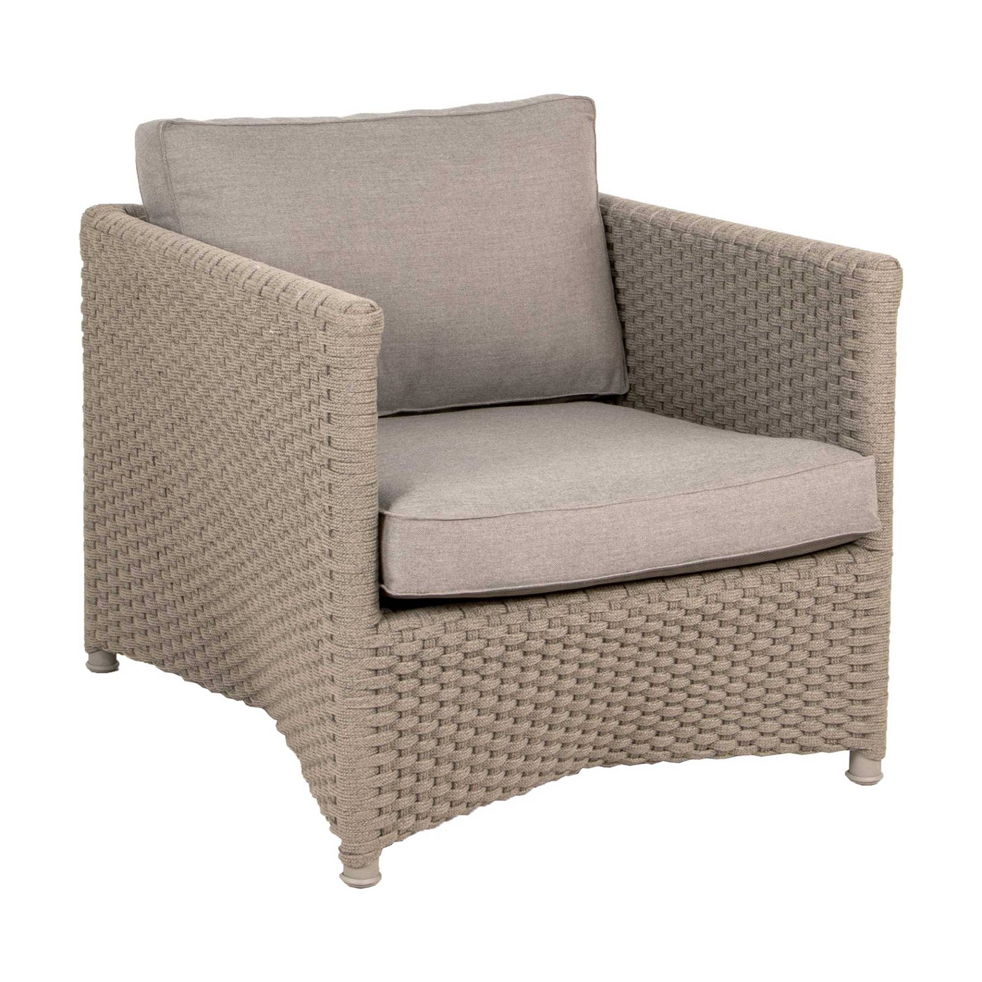 Cane-Line - Diamond Outdoor Lounge Sessel - taupe/Stoff Cane-line Natté/Gestell Cane-line Weave, Aluminium/BxHxT 70x63x88cm von Cane-Line