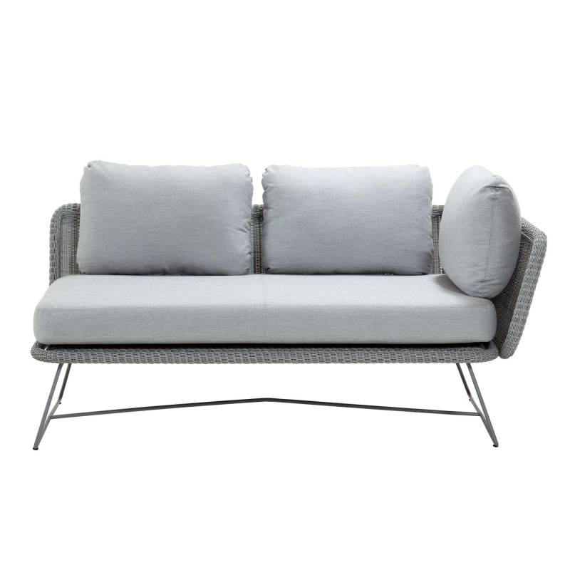 Cane-Line - Horizon Sofa Modul 2-Sitzer links - hellgrau/hellgrau/Sitzfläche Cane-line Faser/Kissen Cane-line Natté/BxHxT 158x66x85cm von Cane-Line