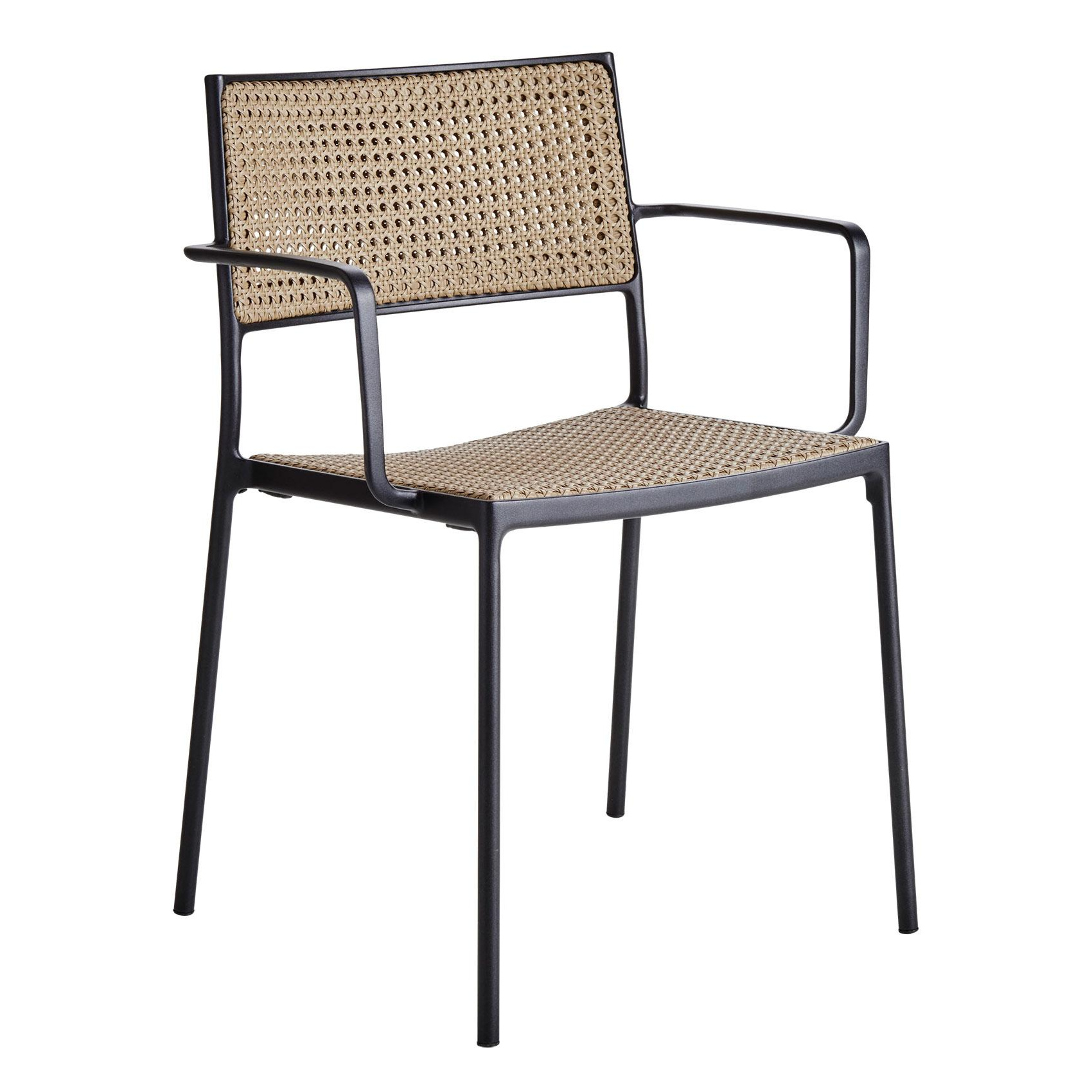 Cane-Line - Less Sessel stapelbar - natur/Sitzschale Cane-line French Weave/Gestell Aluminium/BxHxT 57x78x55cm von Cane-Line