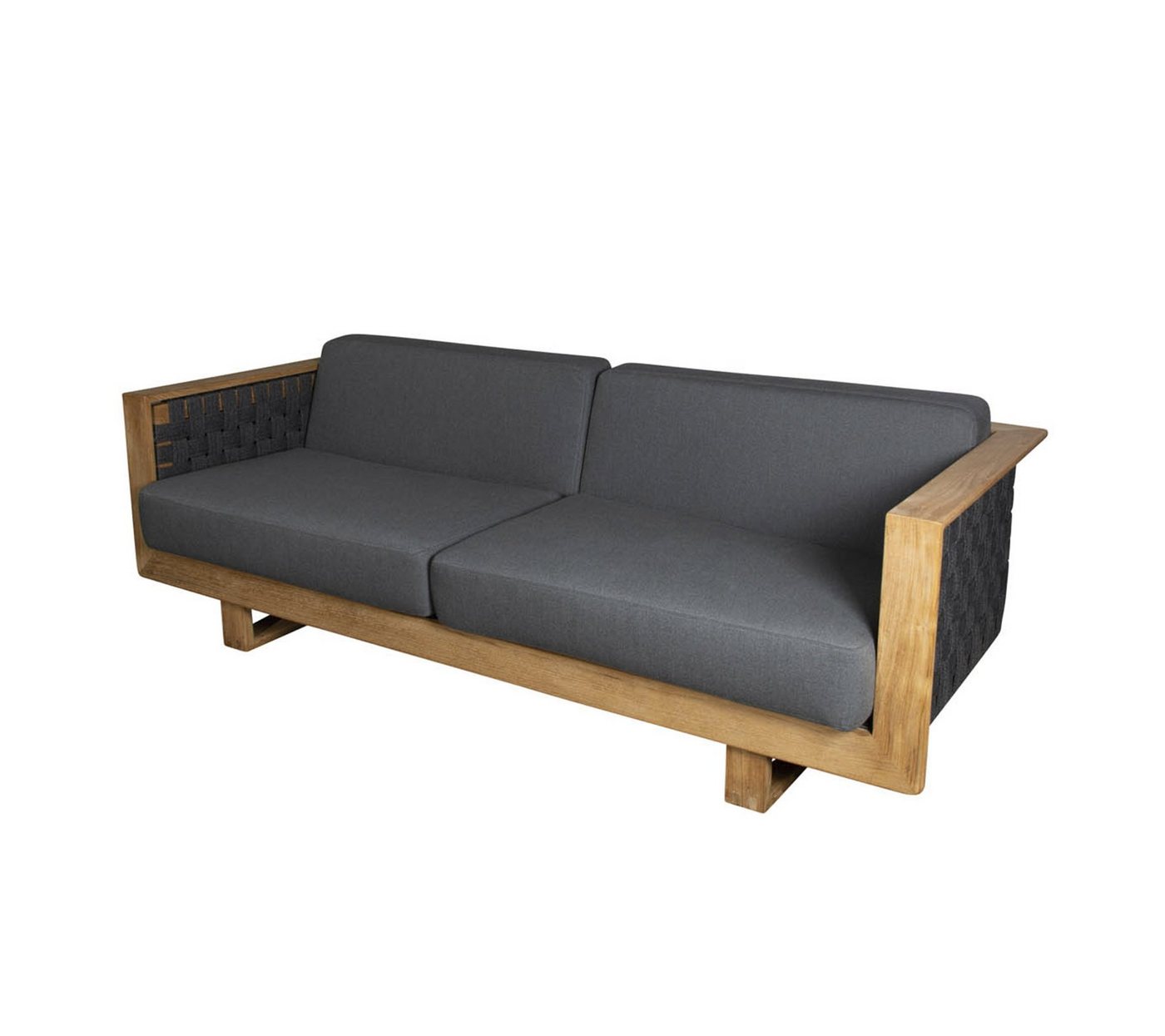 Cane - Line Loungesofa CANE-LINE Angle 3-Sitzer Sofa m/Teak Gestell Dark grey von Cane - Line