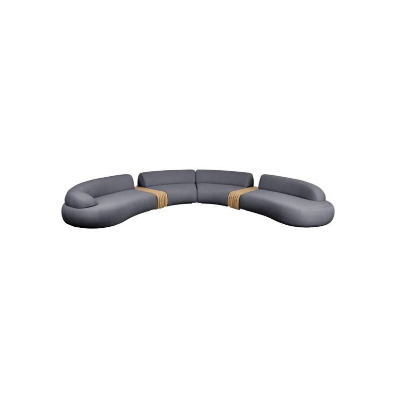 Cane-Line Mellow 6-Sitzer Sofa mit zwei Tischmodulen von Cane-Line